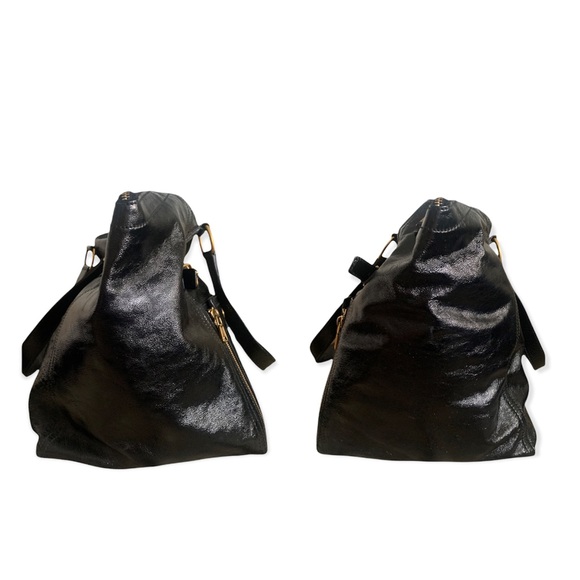 YSL Black Patent Leather Downtown Shoulder Tote Bag - Vintage Luxury - Picture 9 of 16